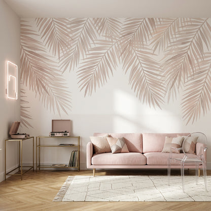 White Background Wallpaper Minimalist Botanical Removable Wall Decor