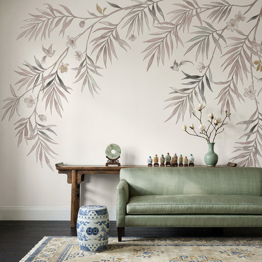 Botanical Wallpaper Watercolor Branches Wall Mural