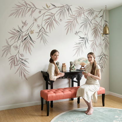 Botanical Wallpaper Watercolor Branches Wall Mural