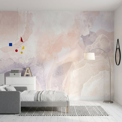 Abstract Watercolor Wallpaper Pastel Marble Cream Background Removable Wall Decor