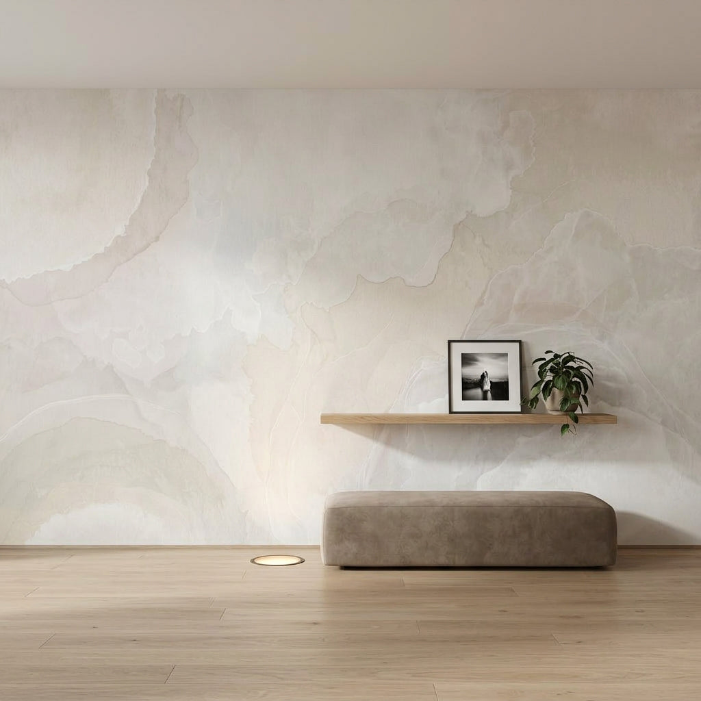 Marble Wallpaper Watercolor Wash Abstract Wall Mural