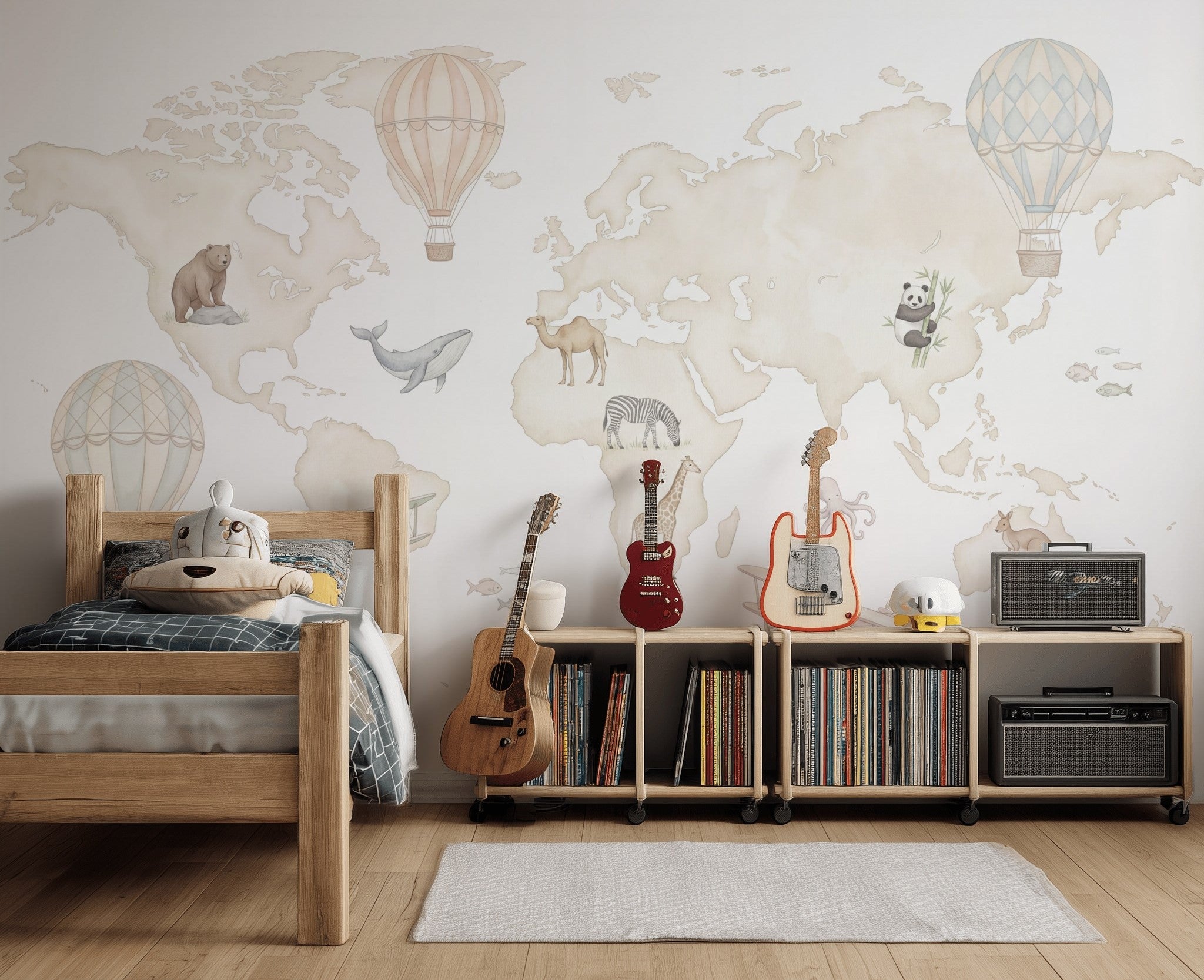 World Map Wallpaper White Background Removable World Map Wall Decor