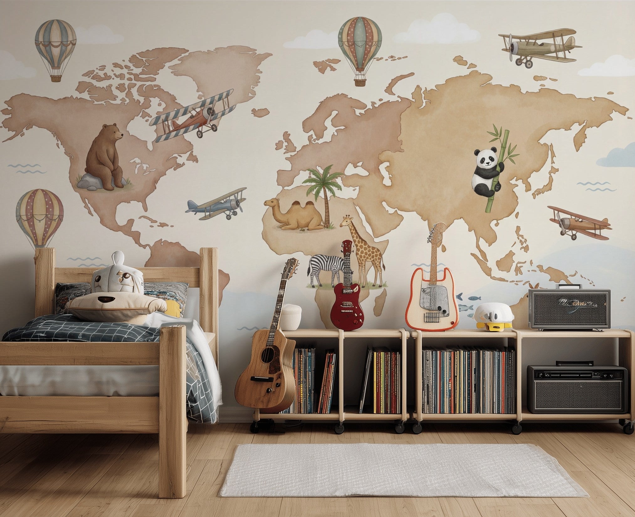 World Map Wallpaper Global Map Kids Map Wall Mural
