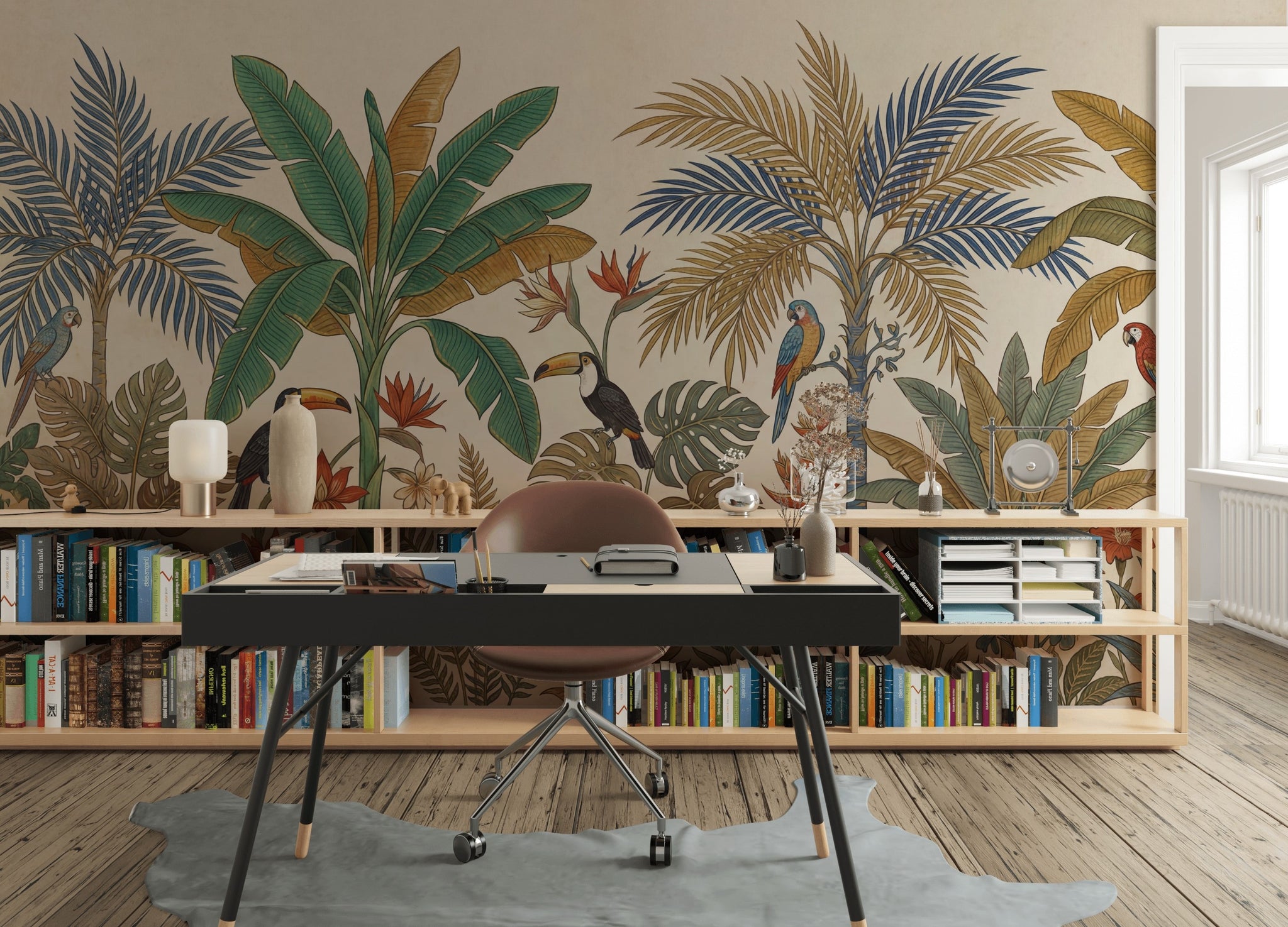 Tropical Birds Wallpaper Exotic Toucans Parrot Wall Mural