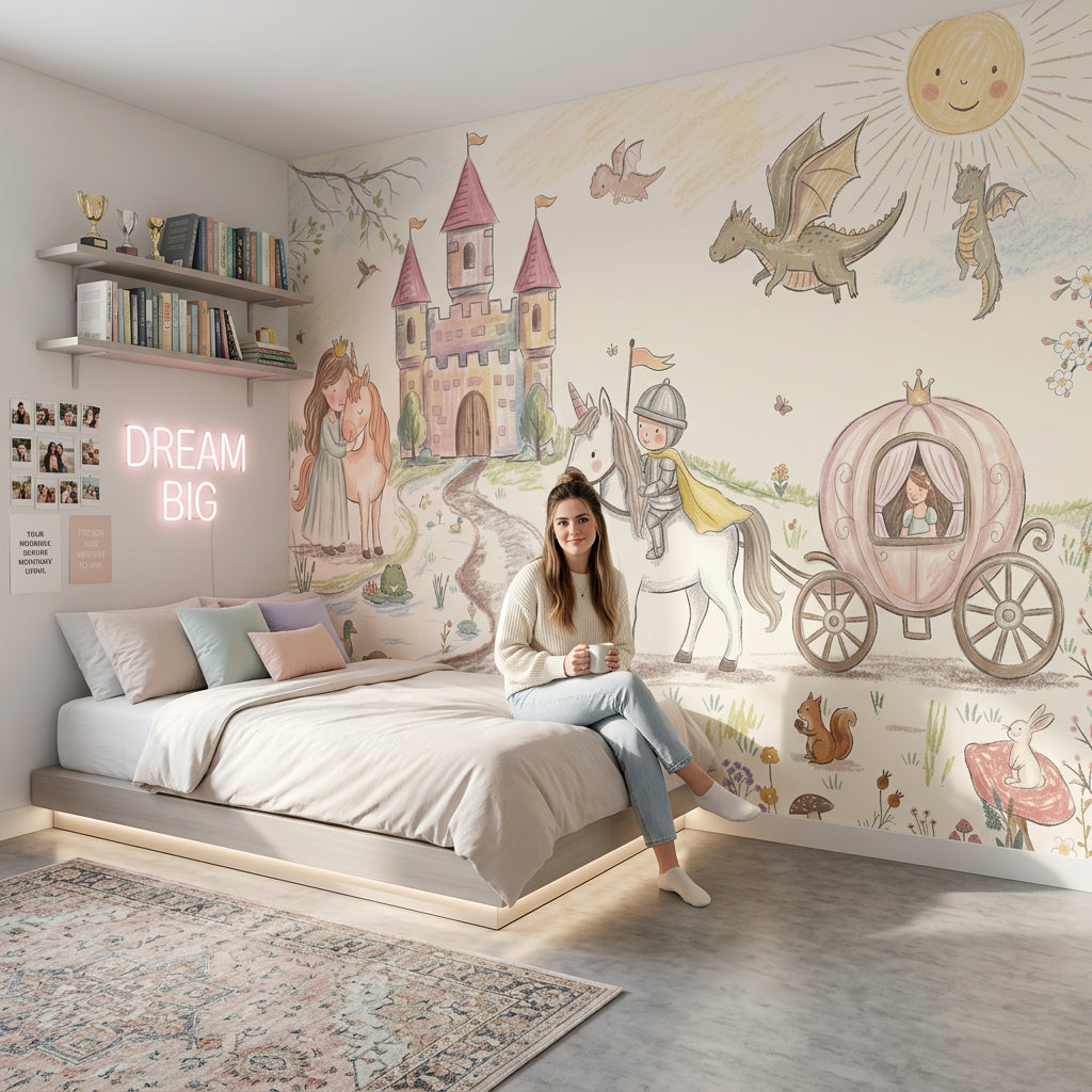 Meadow Flowers Wallpaper Wildflower Field Removable Pastoral Bloom Wall Decor