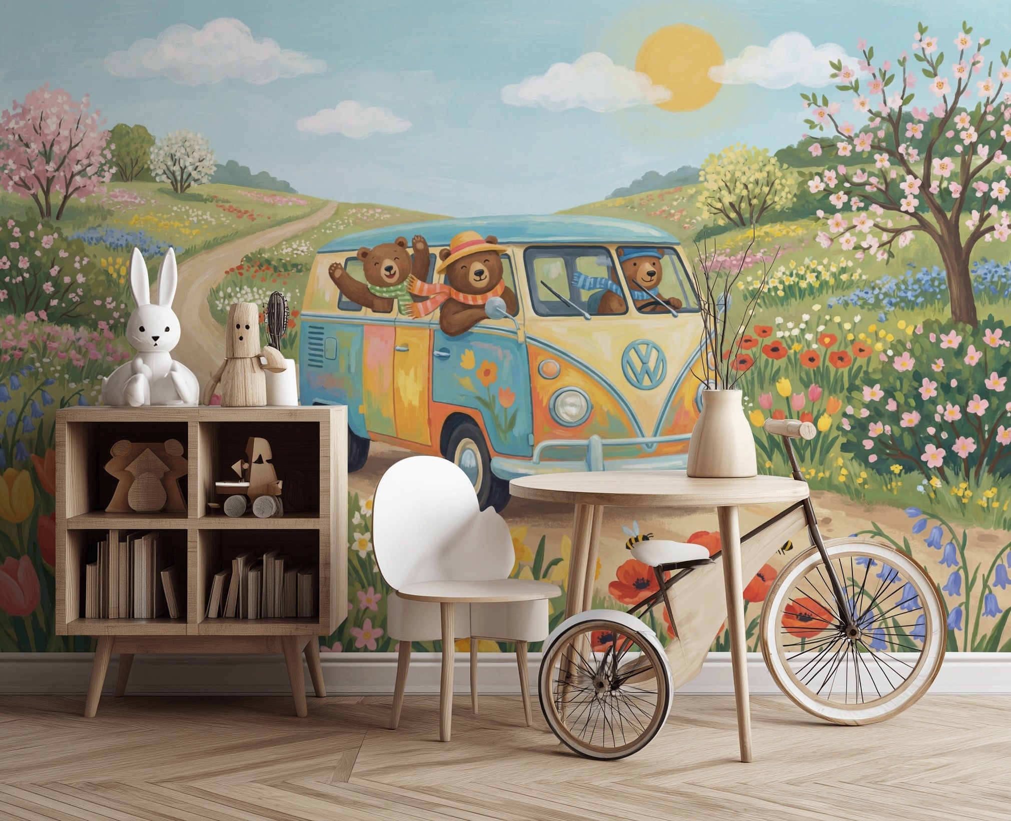 Sunny Sky Wallpaper Pastel Spring Wall Mural