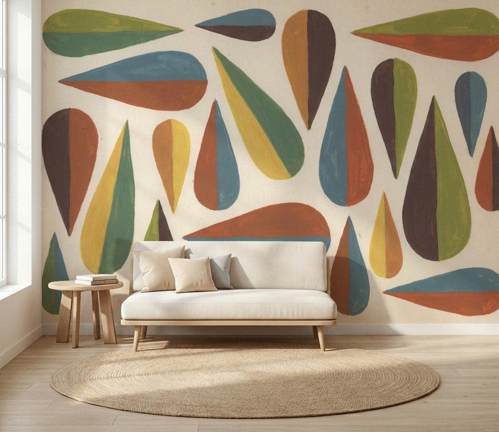 Mid Century Modern Wallpaper Retro Removable Modern Wall Decor