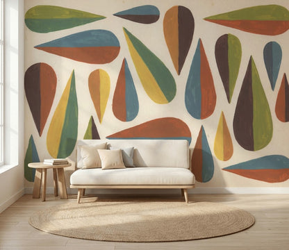 Mid Century Modern Wallpaper Retro Removable Modern Wall Decor