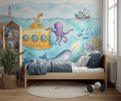 Submarine Wallpaper Underwater Ocean Wall Mural