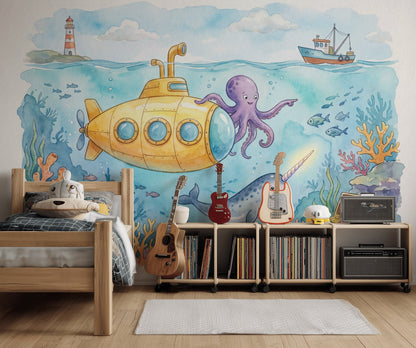 Submarine Wallpaper Underwater Ocean Wall Mural