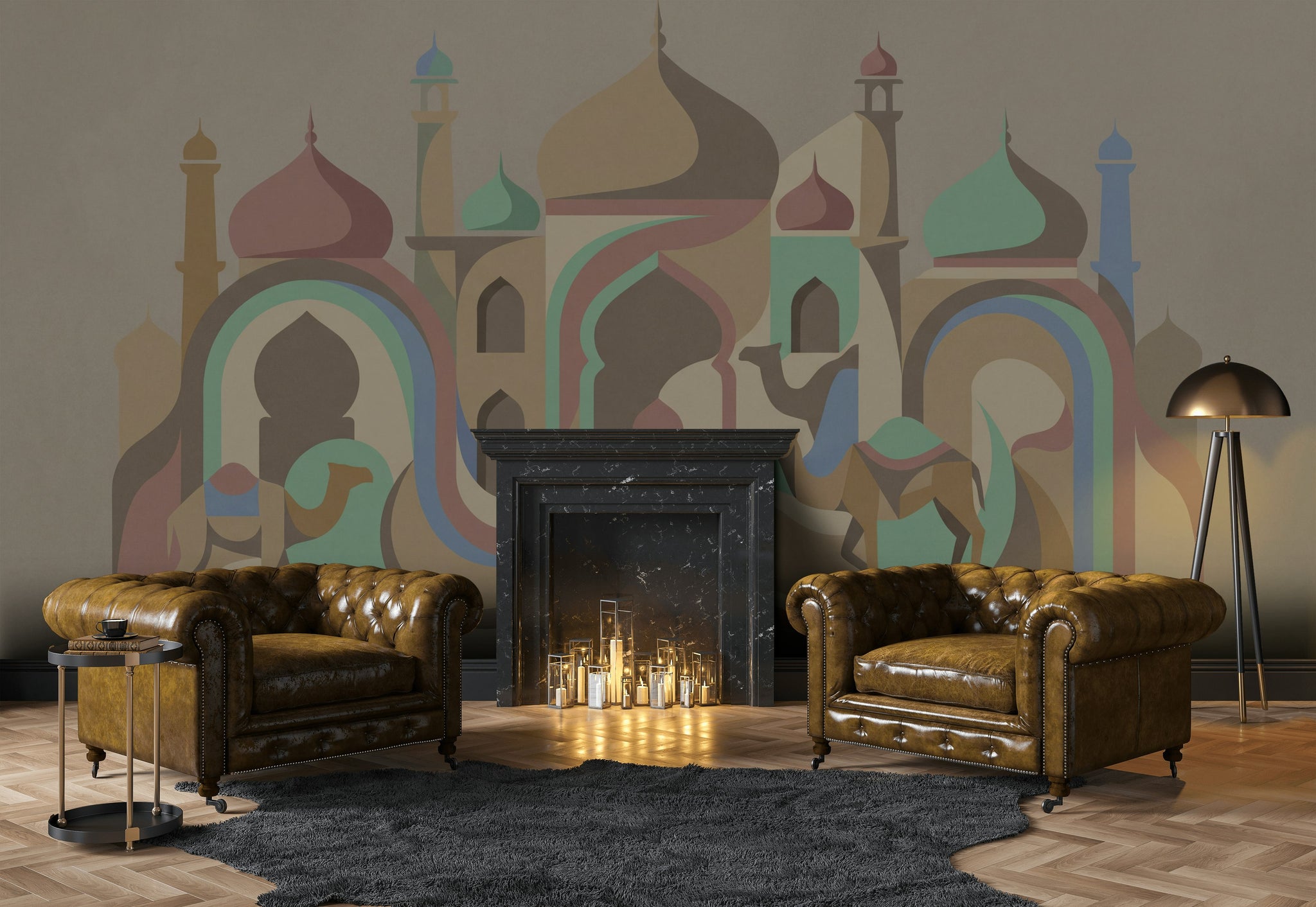 Islamic Architecture Wallpaper Desert Removable Arabian Wall Decor