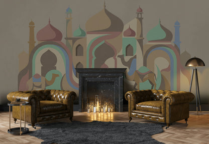 Islamic Architecture Wallpaper Desert Removable Arabian Wall Decor