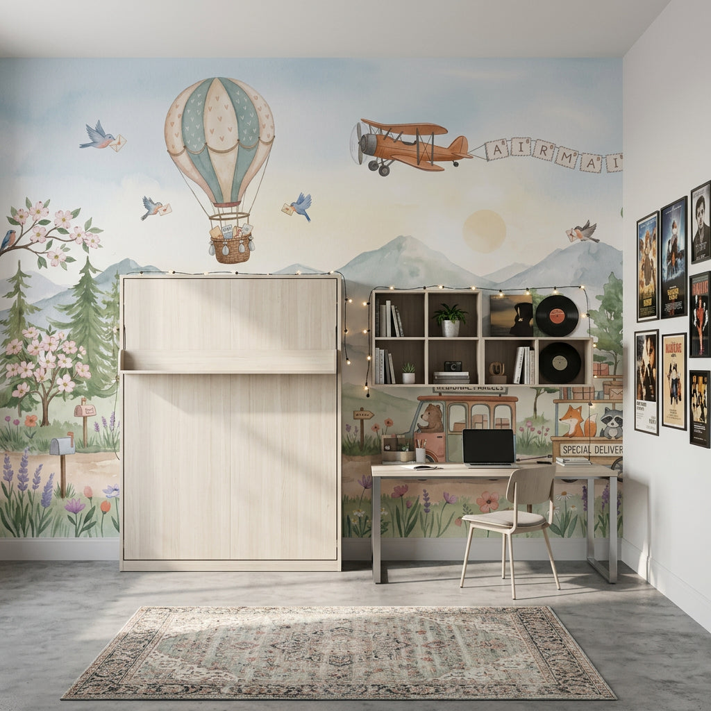 Hot Air Balloon Wallpaper Airship Removable Sky Wall Decor