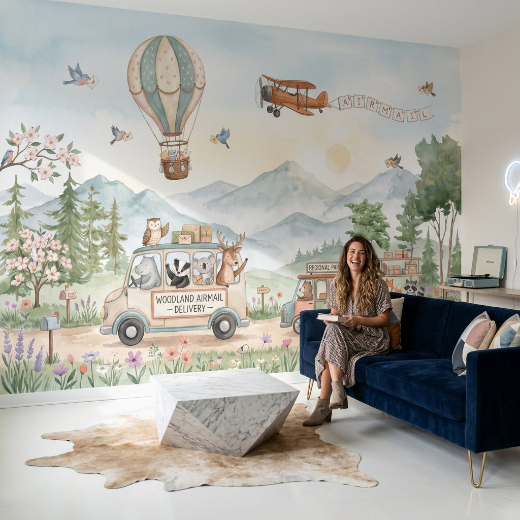 Hot Air Balloon Wallpaper Airship Removable Sky Wall Decor