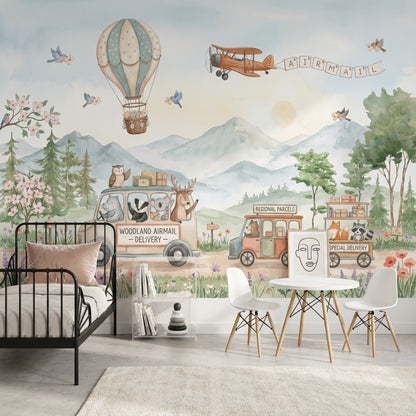 Hot Air Balloon Wallpaper Airship Removable Sky Wall Decor