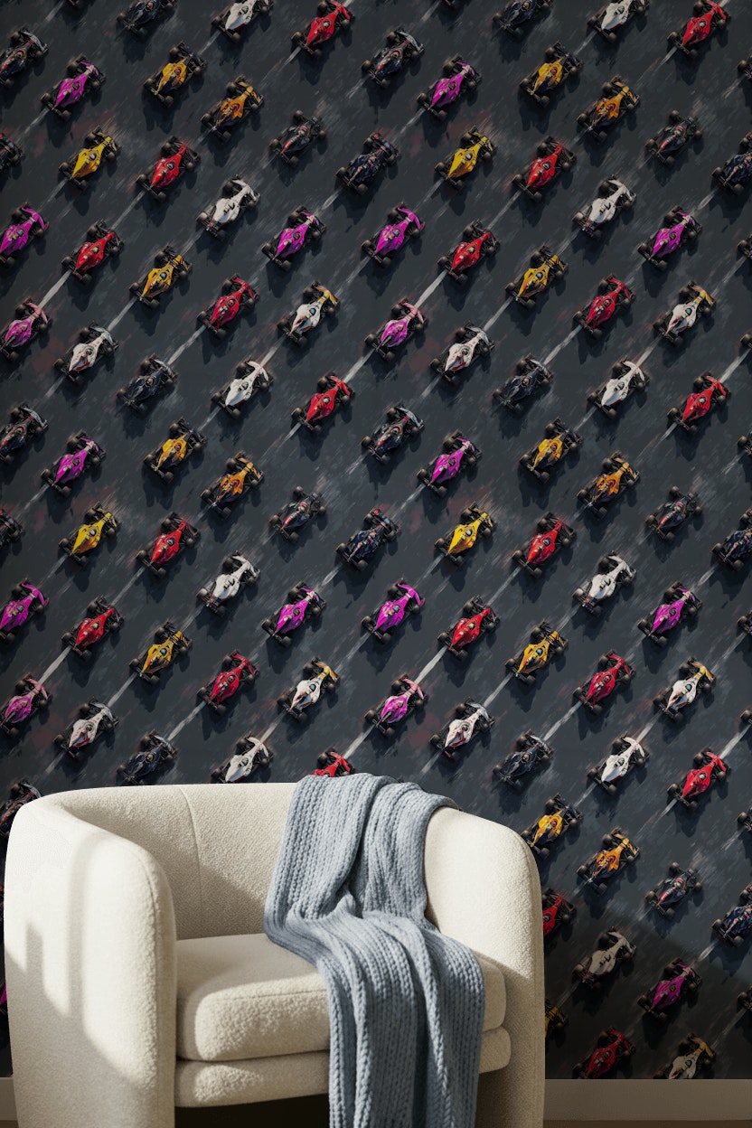 Formula 1 Wallpaper Race Cars Removable Motorsport Wall Decor