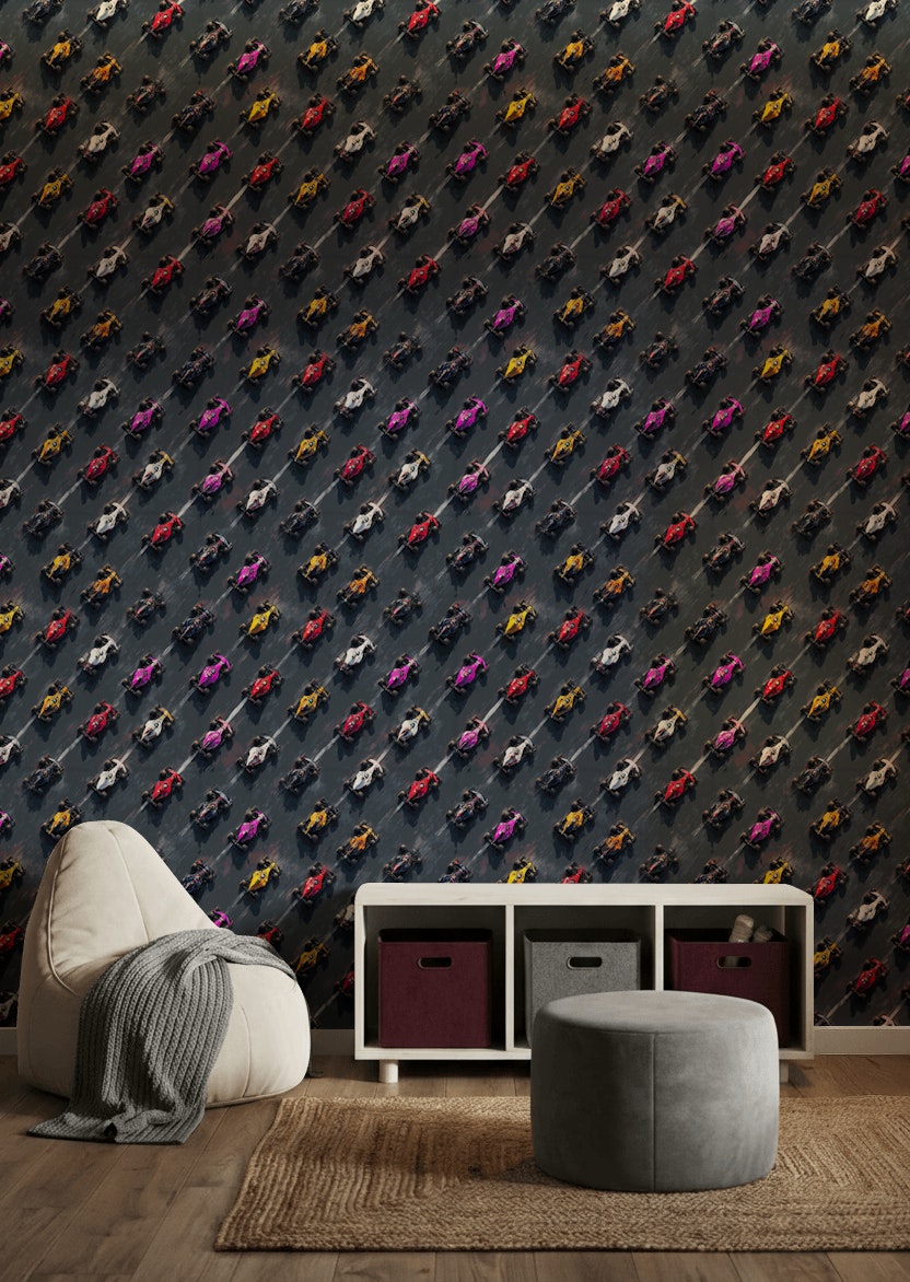 Formula 1 Wallpaper Race Cars Removable Motorsport Wall Decor