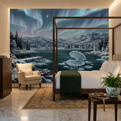 Aurora Borealis Wallpaper Northern Lights Arctic Sky Removable Wall Decor