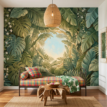 Tropical Foliage Wallpaper Botanical Leaves Monstera Wall Mural