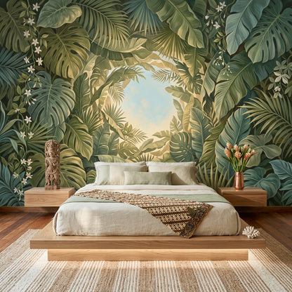 Tropical Foliage Wallpaper Botanical Leaves Monstera Wall Mural