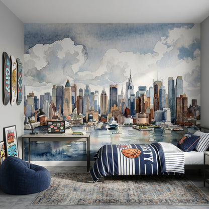 Cloudy Sky Wallpaper Overcast Stormy Wall Mural