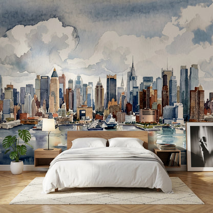 Cloudy Sky Wallpaper Overcast Stormy Wall Mural