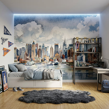 Cloudy Sky Wallpaper Overcast Stormy Wall Mural