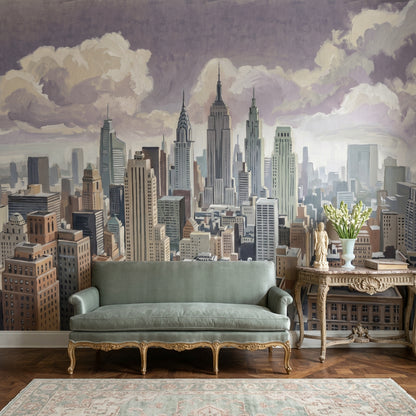 Cloudy Sky Wallpaper Overcast Removable Misty Wall Decor