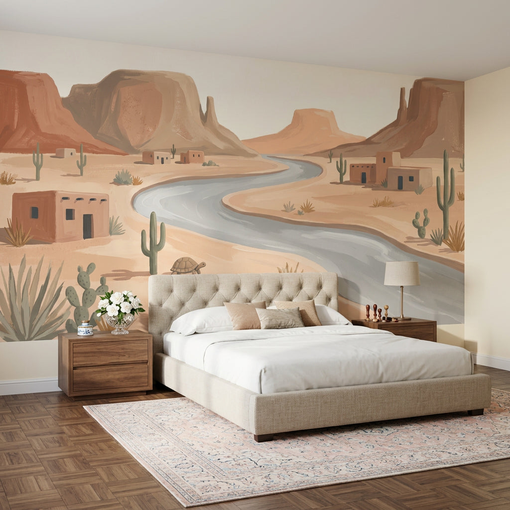 Desert Landscape Wallpaper Southwestern Removable Mesas And Buttes Wall Decor