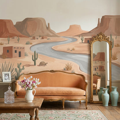 Desert Landscape Wallpaper Southwestern Removable Mesas And Buttes Wall Decor