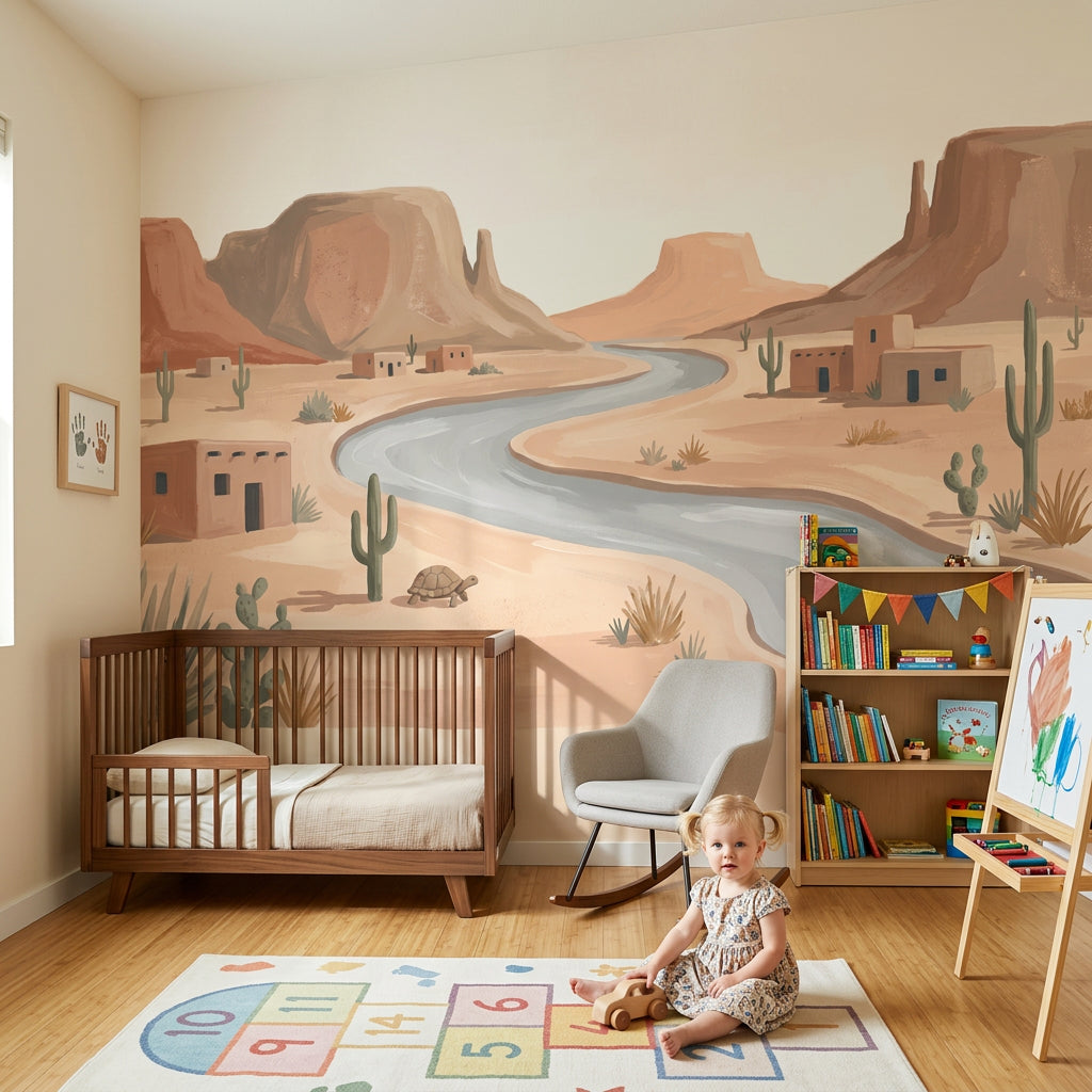 Desert Landscape Wallpaper Southwestern Removable Mesas And Buttes Wall Decor