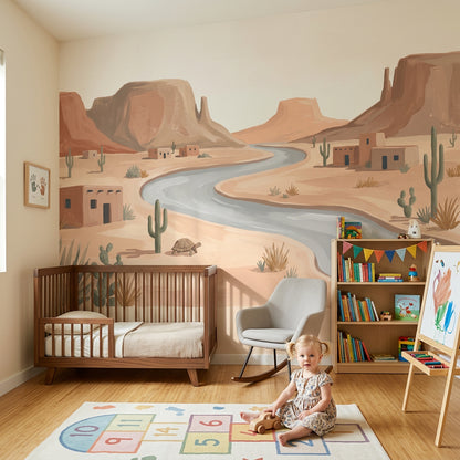 Desert Landscape Wallpaper Southwestern Removable Mesas And Buttes Wall Decor