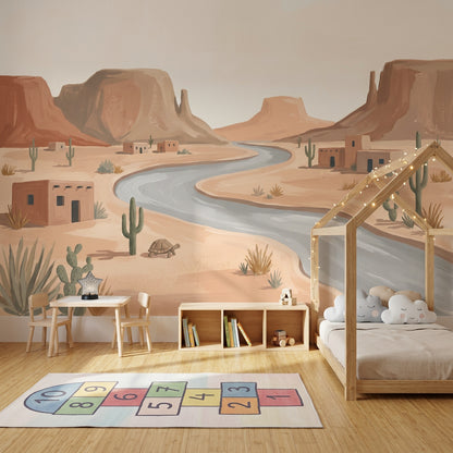 Desert Landscape Wallpaper Southwestern Removable Mesas And Buttes Wall Decor