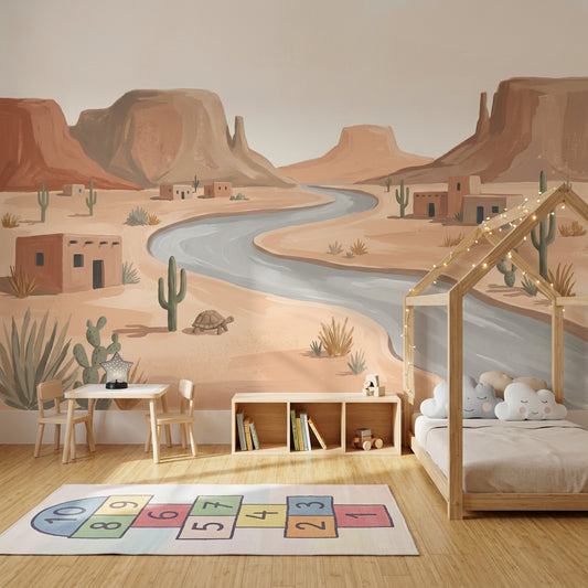 Desert Landscape Wallpaper Southwestern Removable Mesas And Buttes Wall Decor