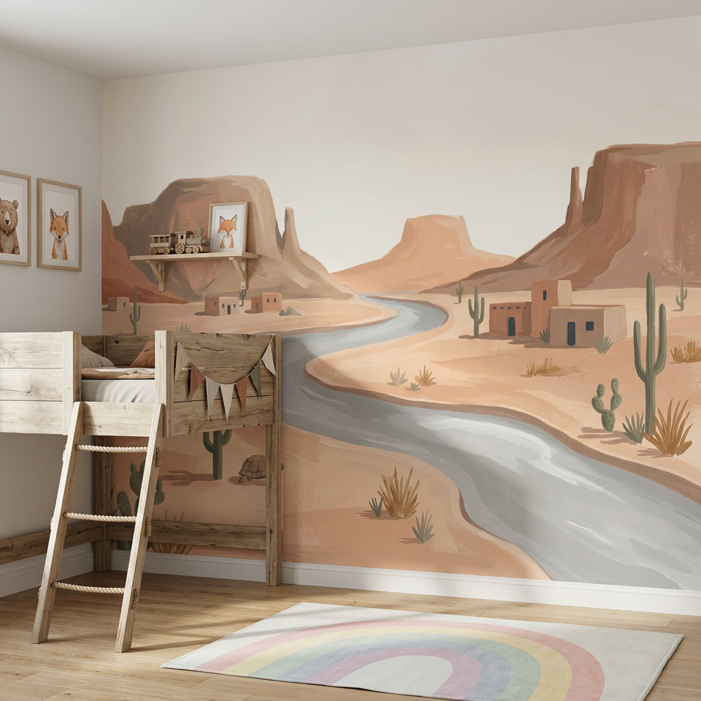 Desert Landscape Wallpaper Southwestern Removable Mesas And Buttes Wall Decor