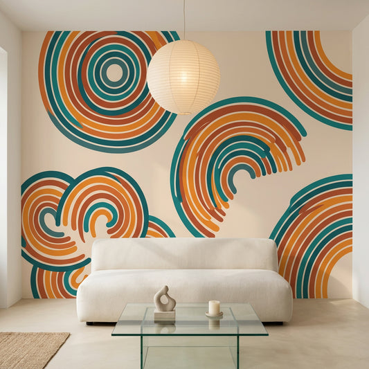 Mid Century Modern Wallpaper Retro Vintage Removable Wall Decor