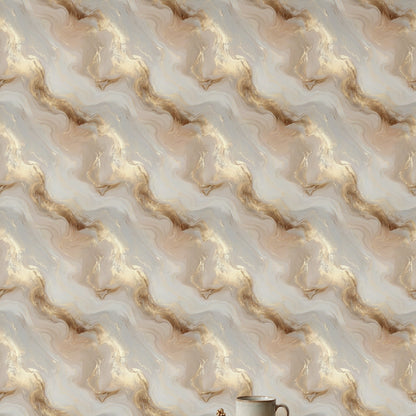 Abstract Marble Wallpaper Fluid Swirl Metallic Gold Removable Wall Decor