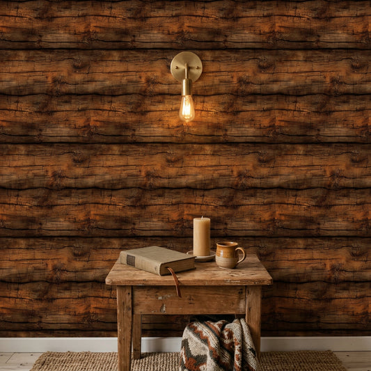 Rustic Wood Wallpaper Weathered Planks Wood Grain Removable Wall Decor