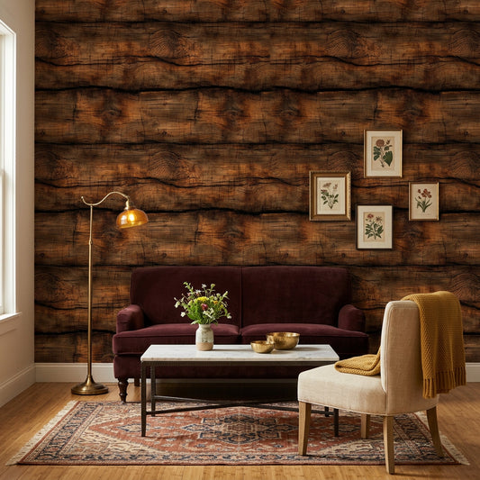 Dark Rustic Wood Wallpaper Weathered Timber Reclaimed Barnwood Decorative Mural
