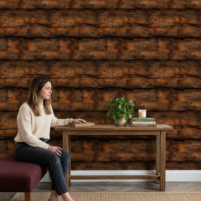 Dark Rustic Wood Wallpaper Weathered Timber Reclaimed Barnwood Decorative Mural