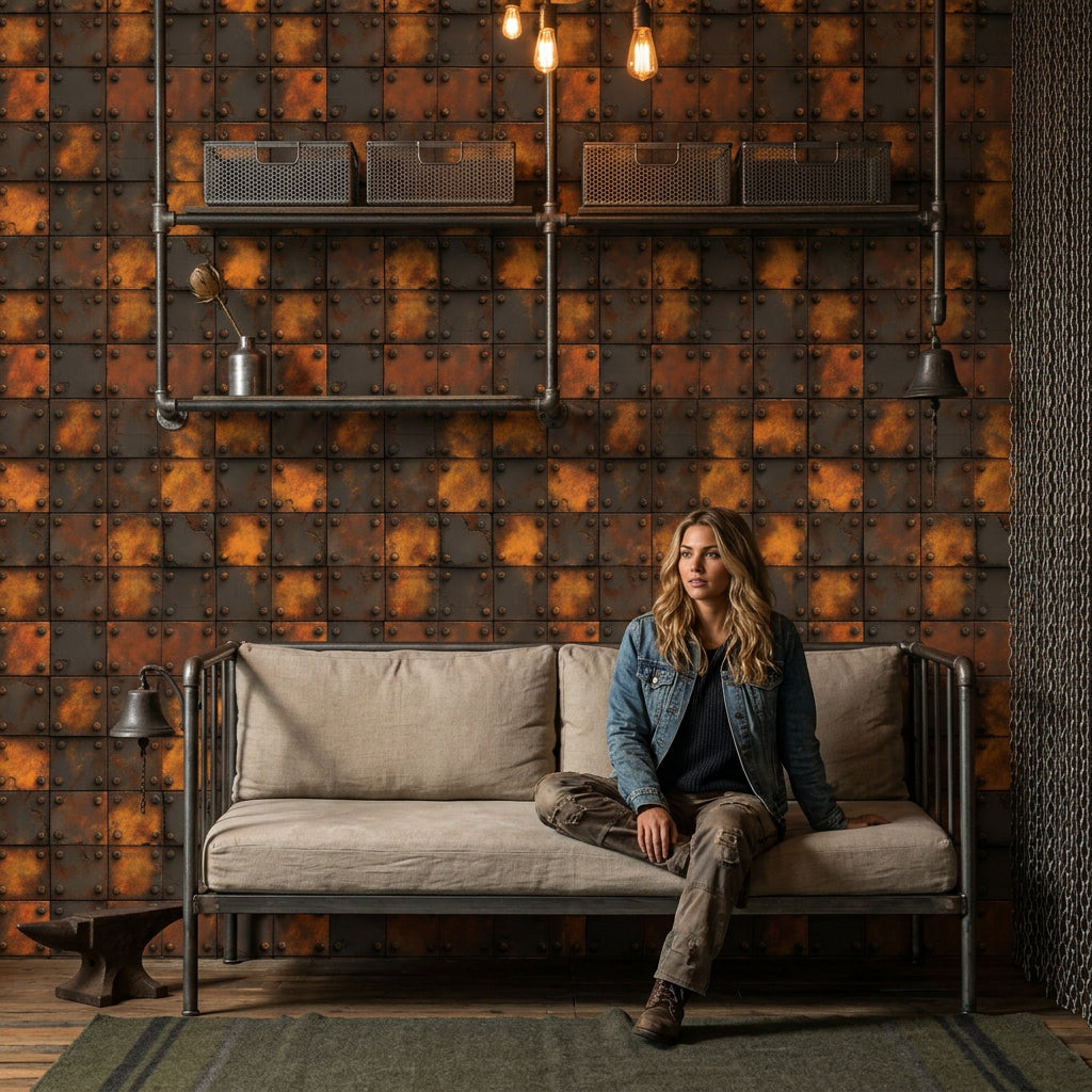 Grunge Texture Wallpaper Industrial Rust Removable Wall Decor