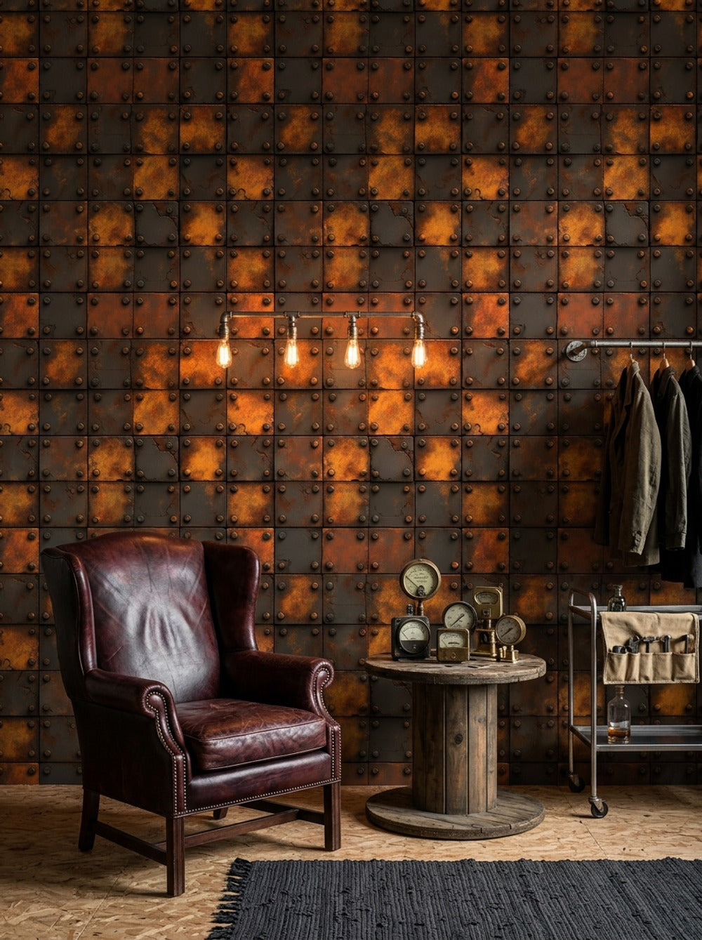 Grunge Texture Wallpaper Industrial Rust Removable Wall Decor