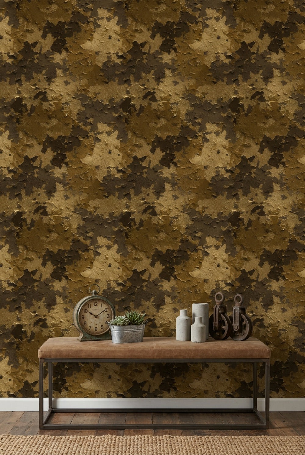 Peeling Paint Wallpaper Camouflage Abstract Removable Wall Decor