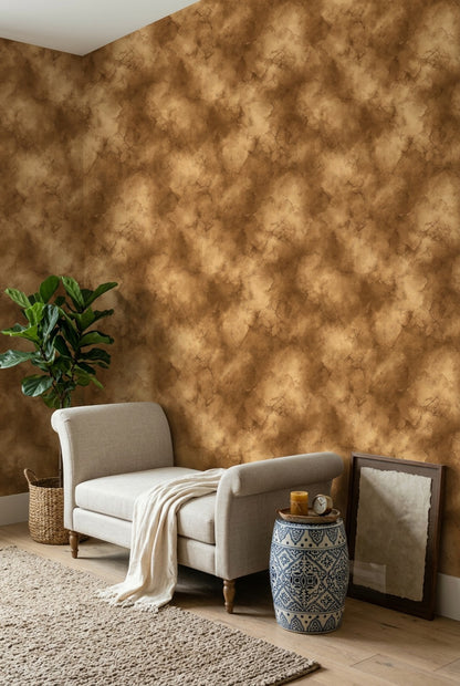 Marble Texture Wallpaper Stone Effect Warm Brown Decorative Mural
