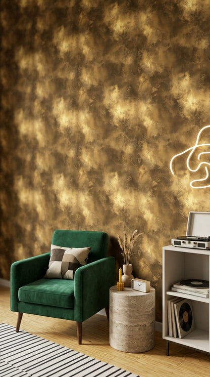 Metallic Gold Wallpaper Marble Texture Removable Abstract Stone Wall Decor