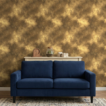 Gold Metallic Wallpaper Abstract Texture Stucco Plaster Removable Wall Decor