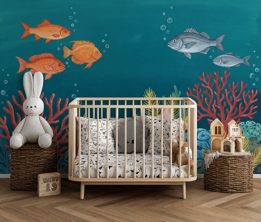 Coral Reef Wallpaper Underwater Removable Fish Wall Decor
