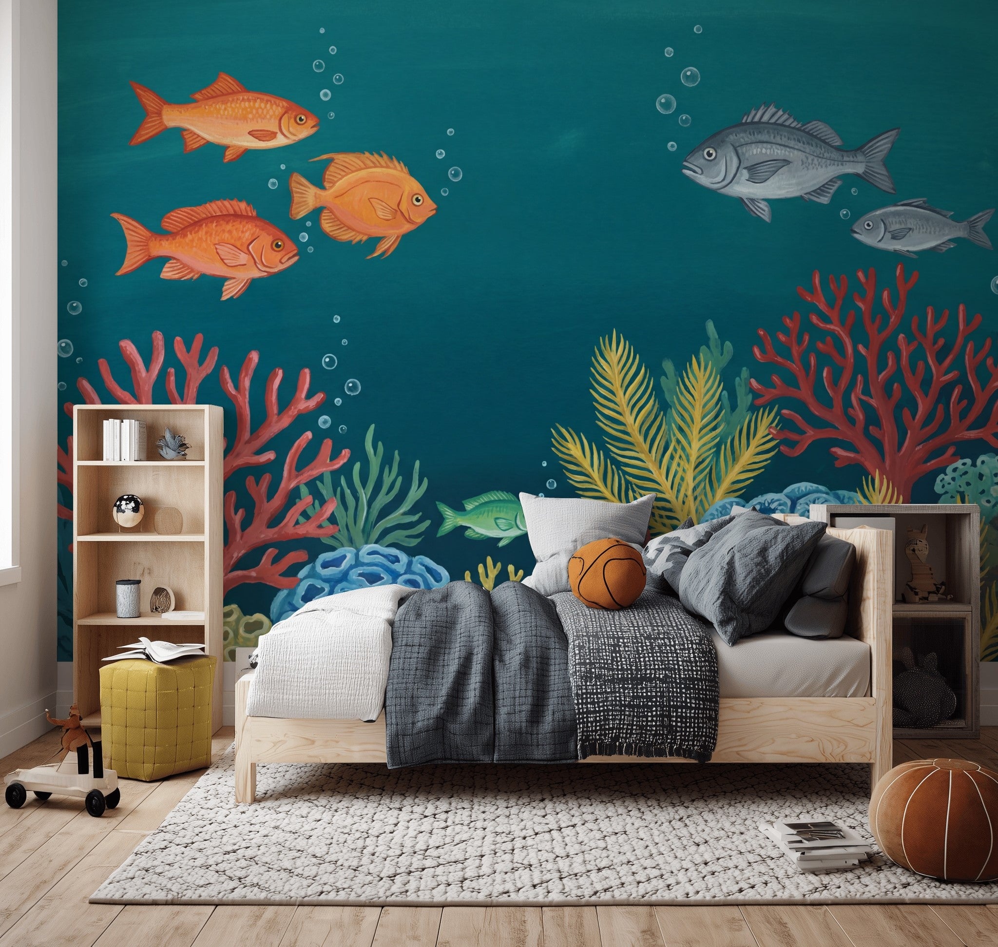 Coral Reef Wallpaper Underwater Removable Fish Wall Decor