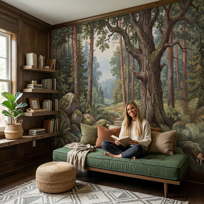 Forest Landscape Wallpaper Woodland Mural Tall Pine Trees Wall Mural