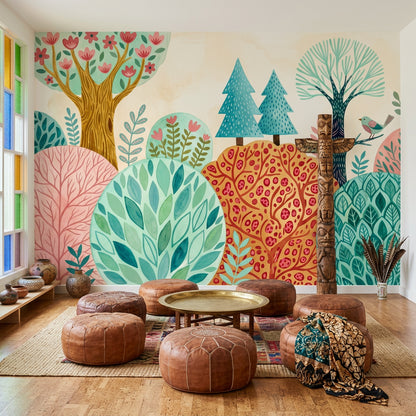 Whimsical Forest Wallpaper Paper Texture Whimsical Forest Wall Mural